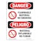 Signmission OSHA, Flammable Material No Smoking Bilingual, 14in X 10in Rigid Plastic, OS-DS-P-1014-VS-1247 OS-DS-P-1014-VS-1247 - alternate 1